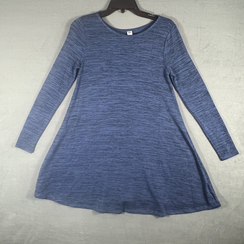 Old Navy Women's Blue Heather Petite S Long Sleeve Swing A-Line‎ Dress